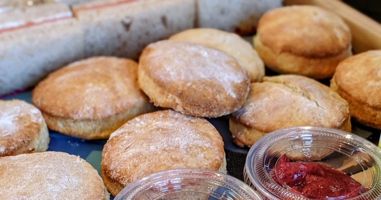 Afternoon Tea with Tea Sandwiches, British Scones, and Strawberry Compote